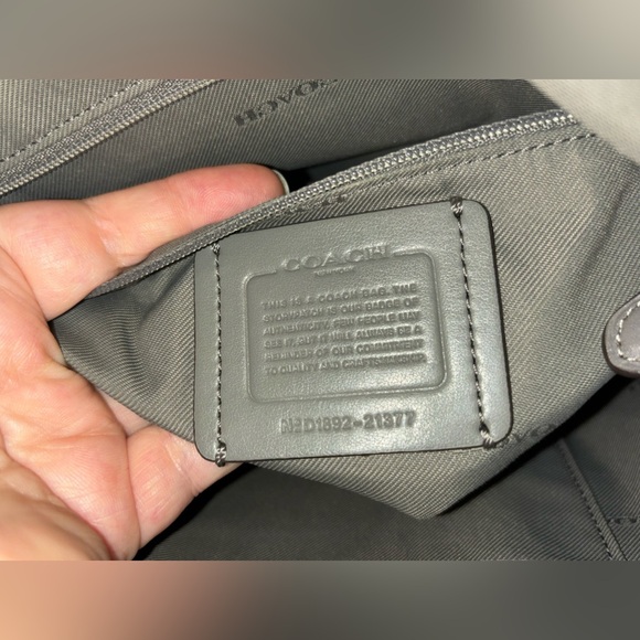 Coach Purse Gray Leather Dufflette 21377 Crossbody Shoulder Bag - Picture 9 of 10